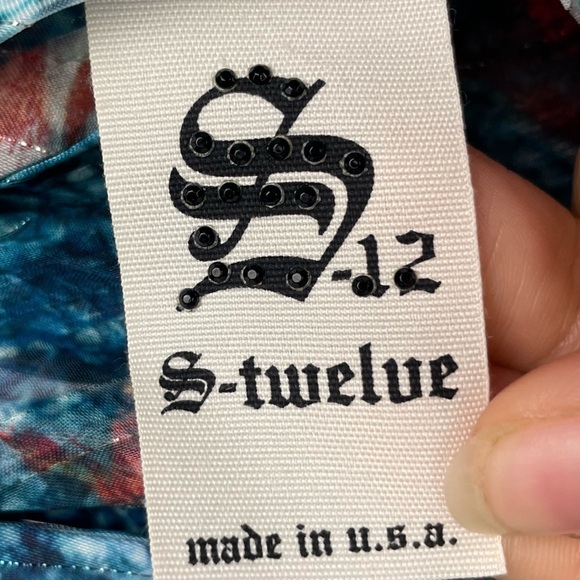 S-12 Multicolored Sheer Strapless Flowy Tie Front Bejeweled Swim Cover Up Dress - Picture 7 of 7